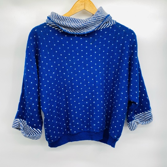 Vintage Sweaters - Vintage R.G. Arnold Angora Wool Blend Blue Sweater